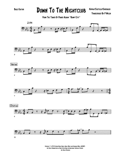 Down To The Nightclub (arr. Paul welsh)