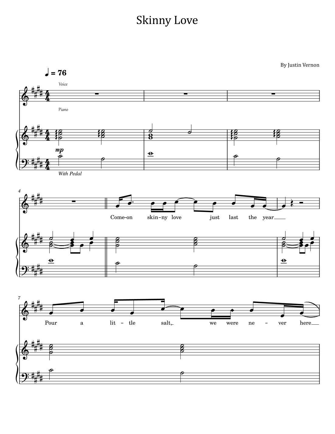 Skinny Love (arr. poon)