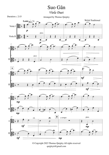 Suo Gân (arr. Thomas Quigley)