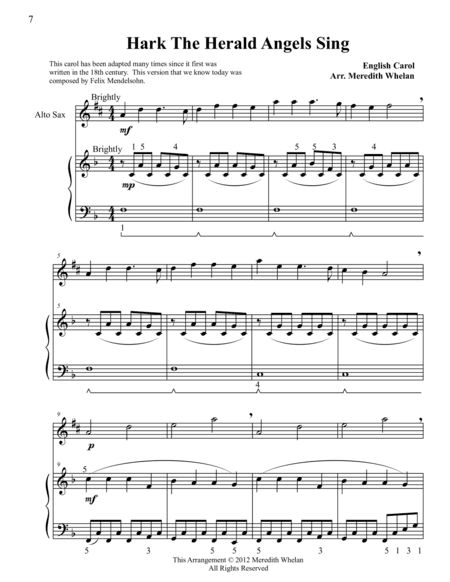 Christmas Duets for Alto Saxophone & Piano:  Hark The Herald Angels Sing (arr. Meredith Whelan)