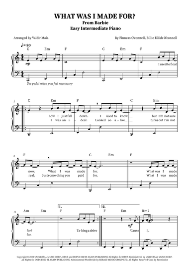 What Was I Made For? (arr. Valdir Maia)
