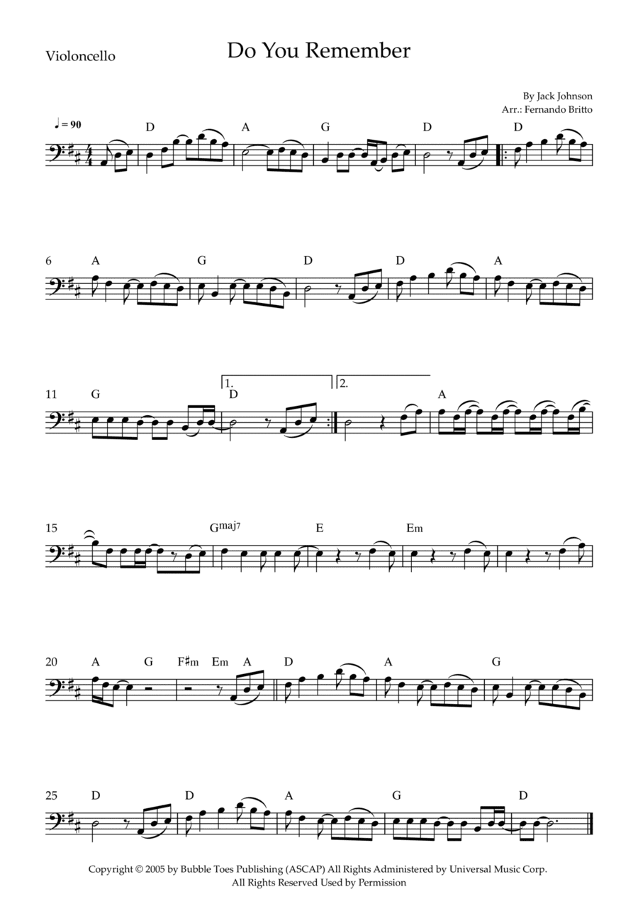 Do You Remember (arr. Fernando Britto)