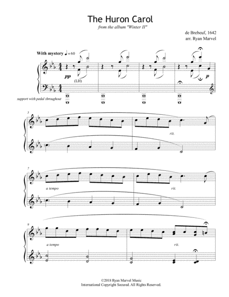 Huron Carol (Twas in the Moon of Wintertime) (arr. Ryan Marvel)