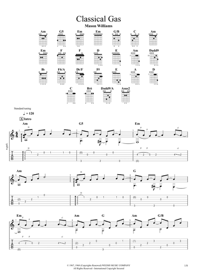 Classical Gas (arr. Daryl Shawn)