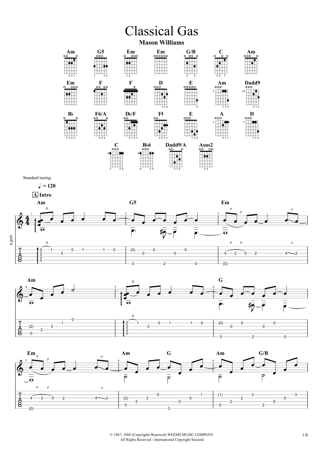 Classical Gas (arr. Daryl Shawn)