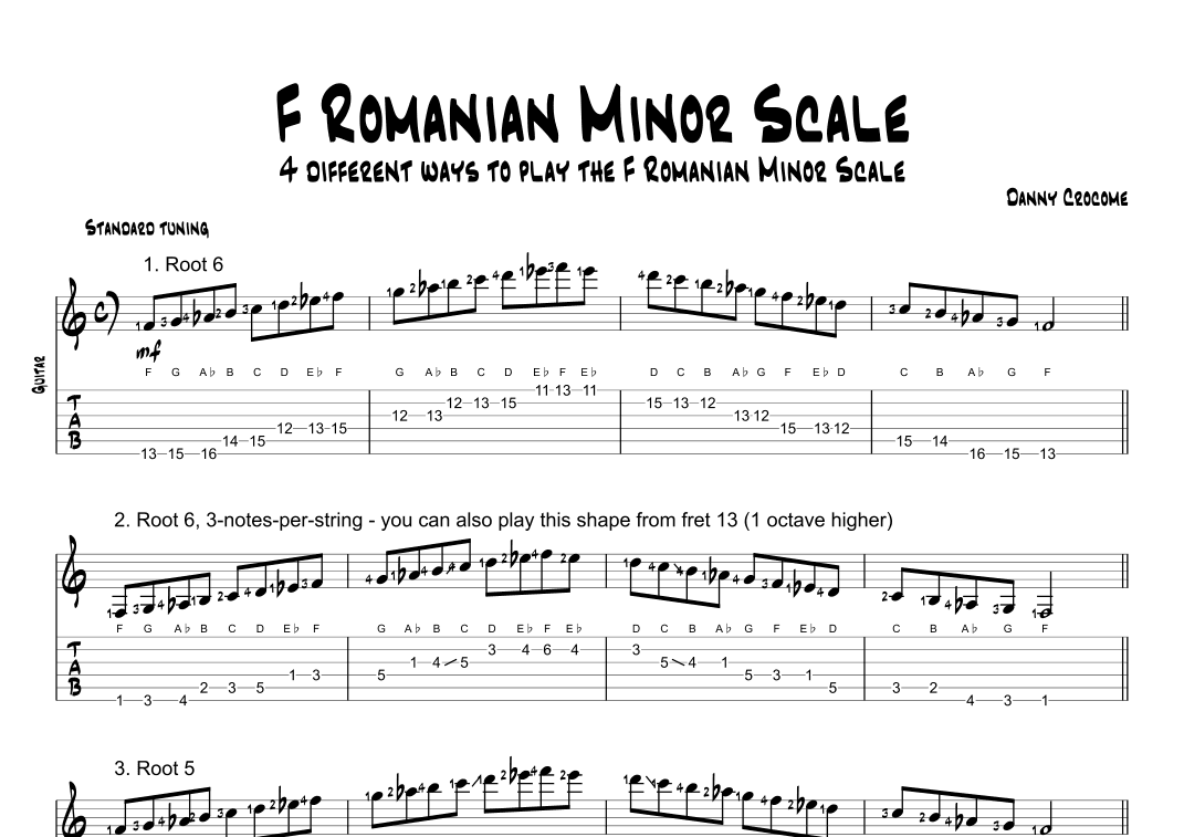 F Romanian Minor Scale (4 Ways to Play)