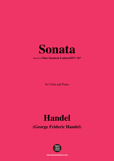 Handel-Sonata,for Viola and Piano (arr. OSM Press)