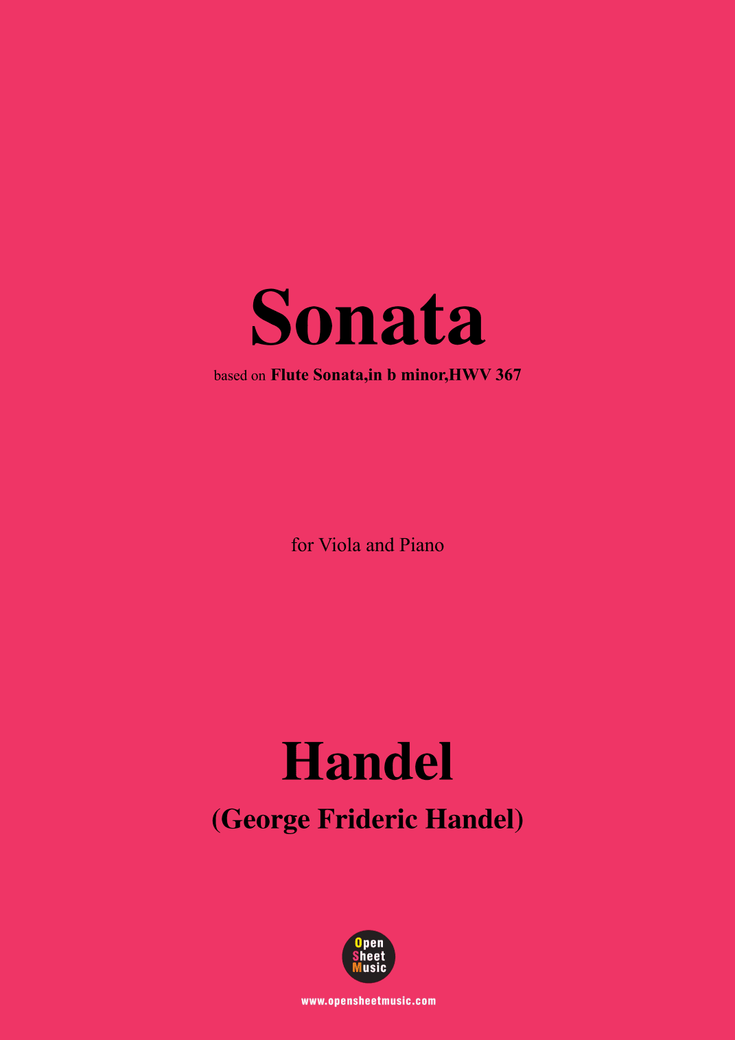 Handel-Sonata,for Viola and Piano (arr. OSM Press)