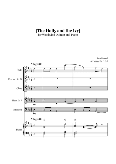 The Holly and the Ivy (arr. GDJ)