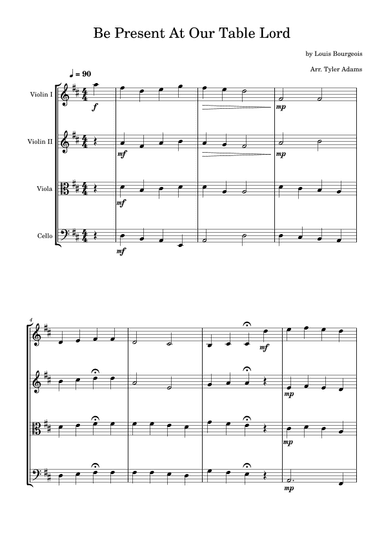 Be Present At Our Table Lord (arr. Tyler Adams)