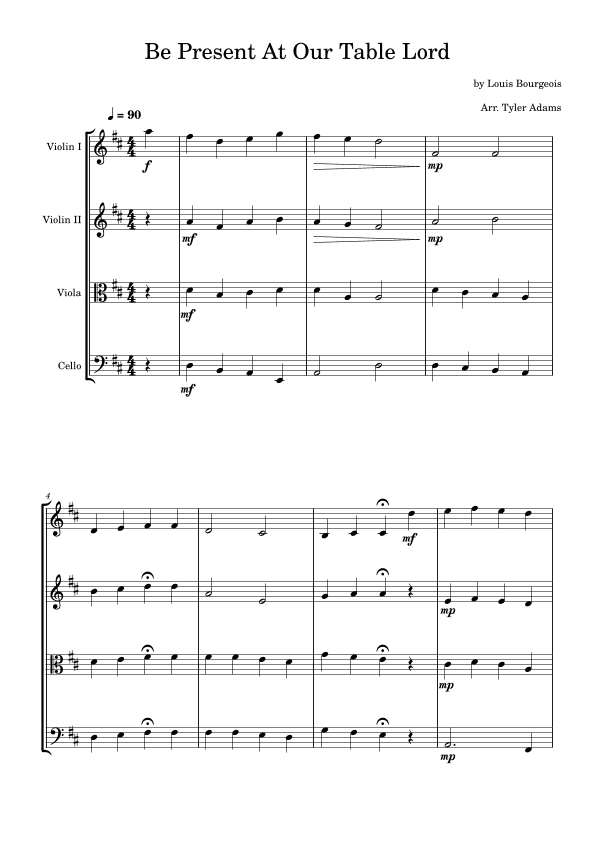 Be Present At Our Table Lord (arr. Tyler Adams)