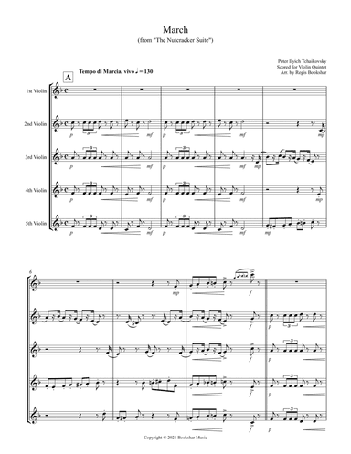 March (from "The Nutcracker Suite") (F) (Violin Quintet) (arr. Regis Bookshar)