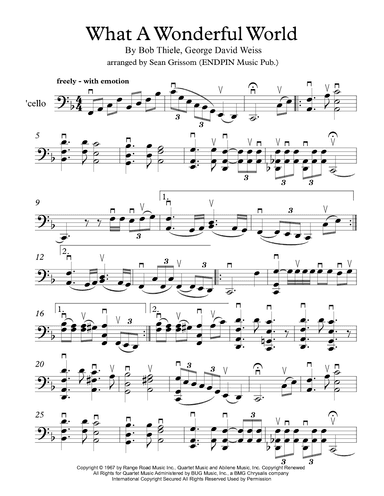 What A Wonderful World (arr. Sean Grissom (ENDPIN Music Pub.))