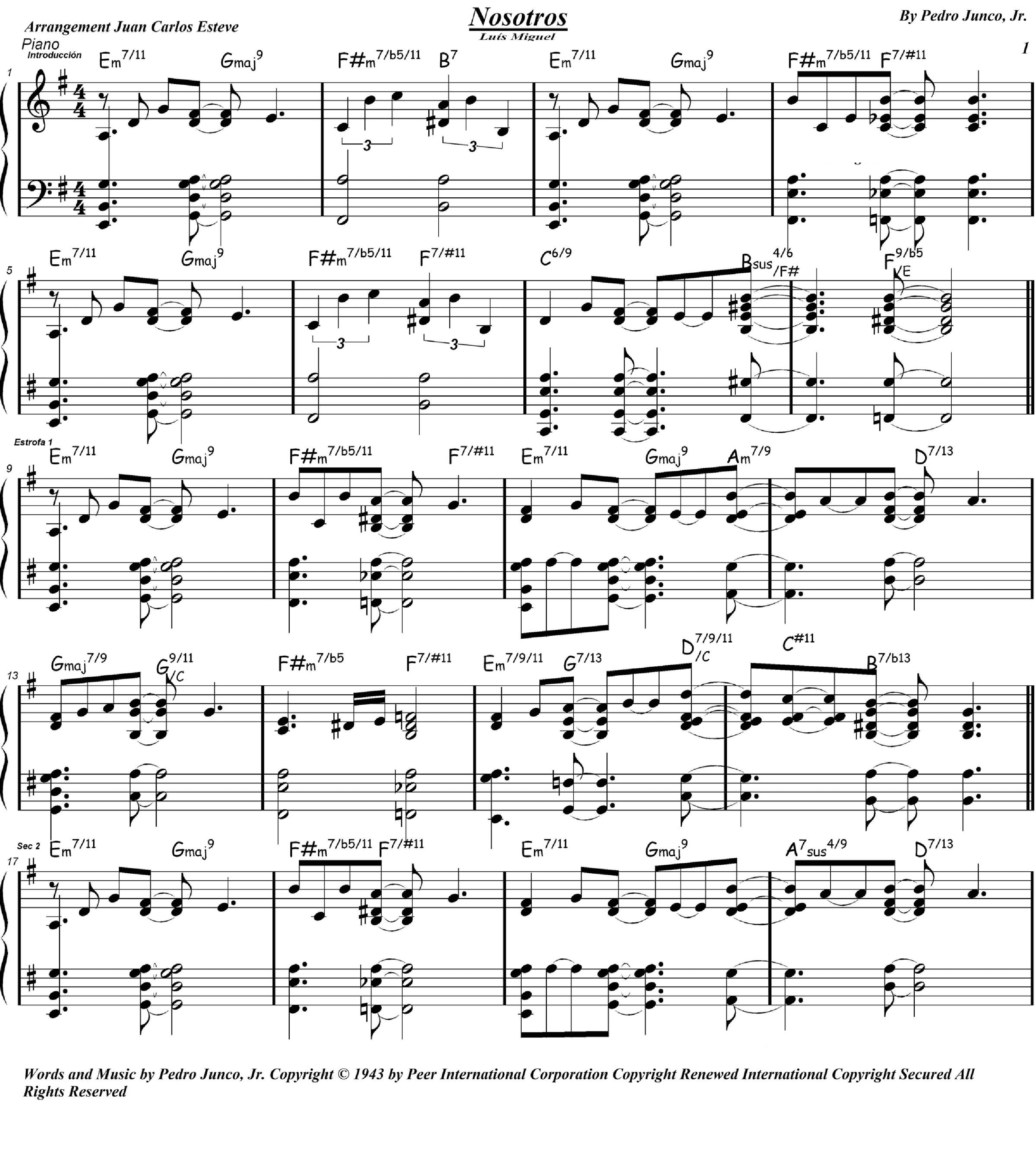 Nosotros (arr. juan carlos esteve / Gran Coda)