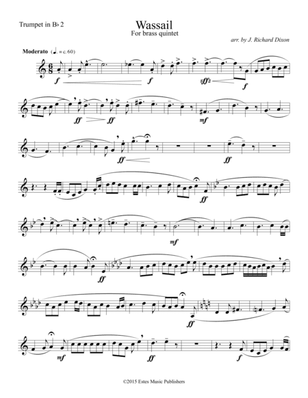 Wassail (Second trumpet part) (arr. J. Richard Dixon)