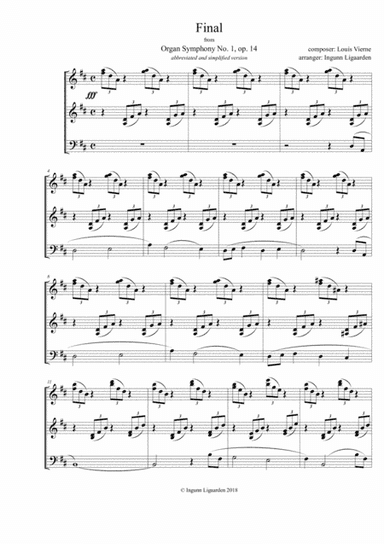 Final from Organ Symphony no. 1 - Louis Vierne (abridged) (arr. Ingunn Ligaarden)