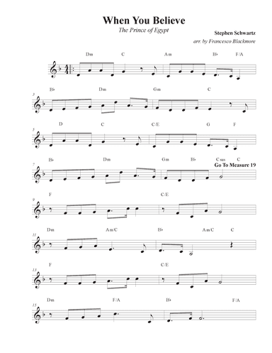 When You Believe (arr. Francesco Blackmore)