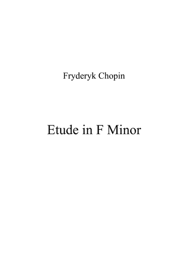 Etude in F Minor (arr. Patrizia Luraschi)