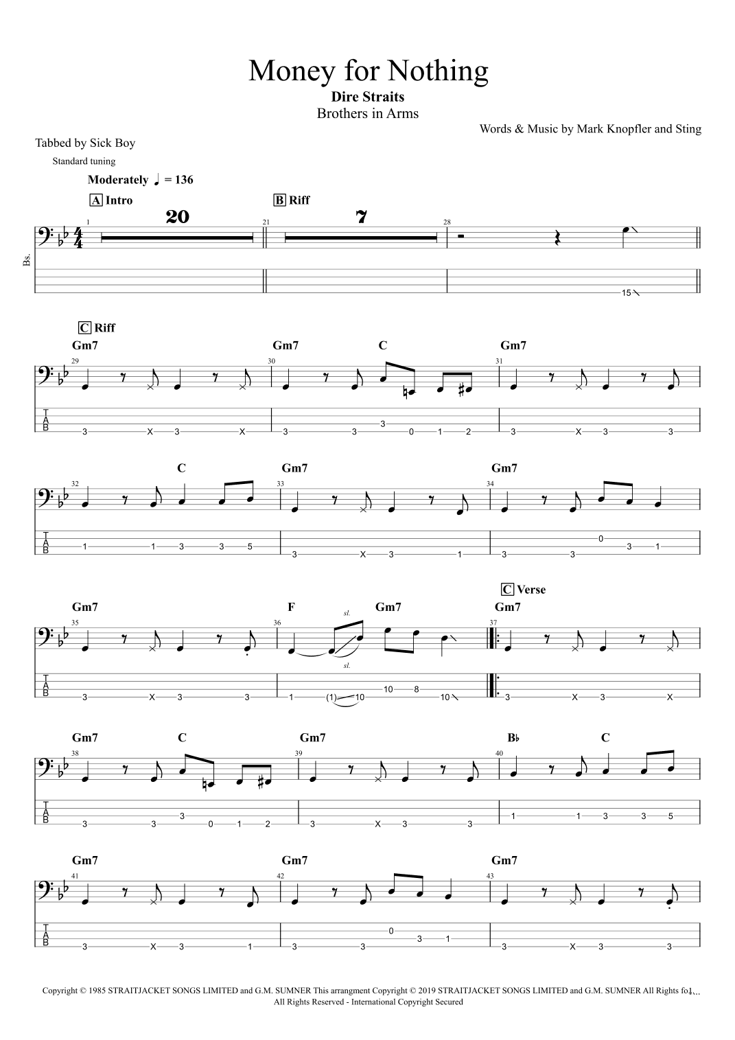 Money For Nothing (arr. Sick Boy)
