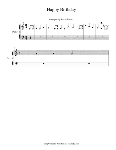 Happy Birthday (Easy key of C) - Piano (arr. Kevin Busse)