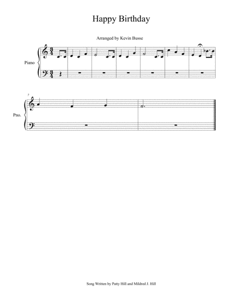Happy Birthday (Easy key of C) - Piano (arr. Kevin Busse)