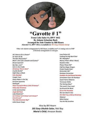 Gavotte # 1, from 6th Cello Suite, BWV 1012 (arr. Bill Hearn)