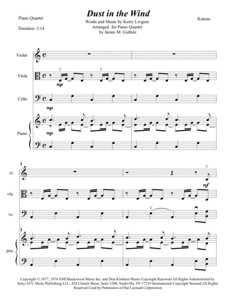 Dust In The Wind (arr. James M. Guthrie, ASCAP)