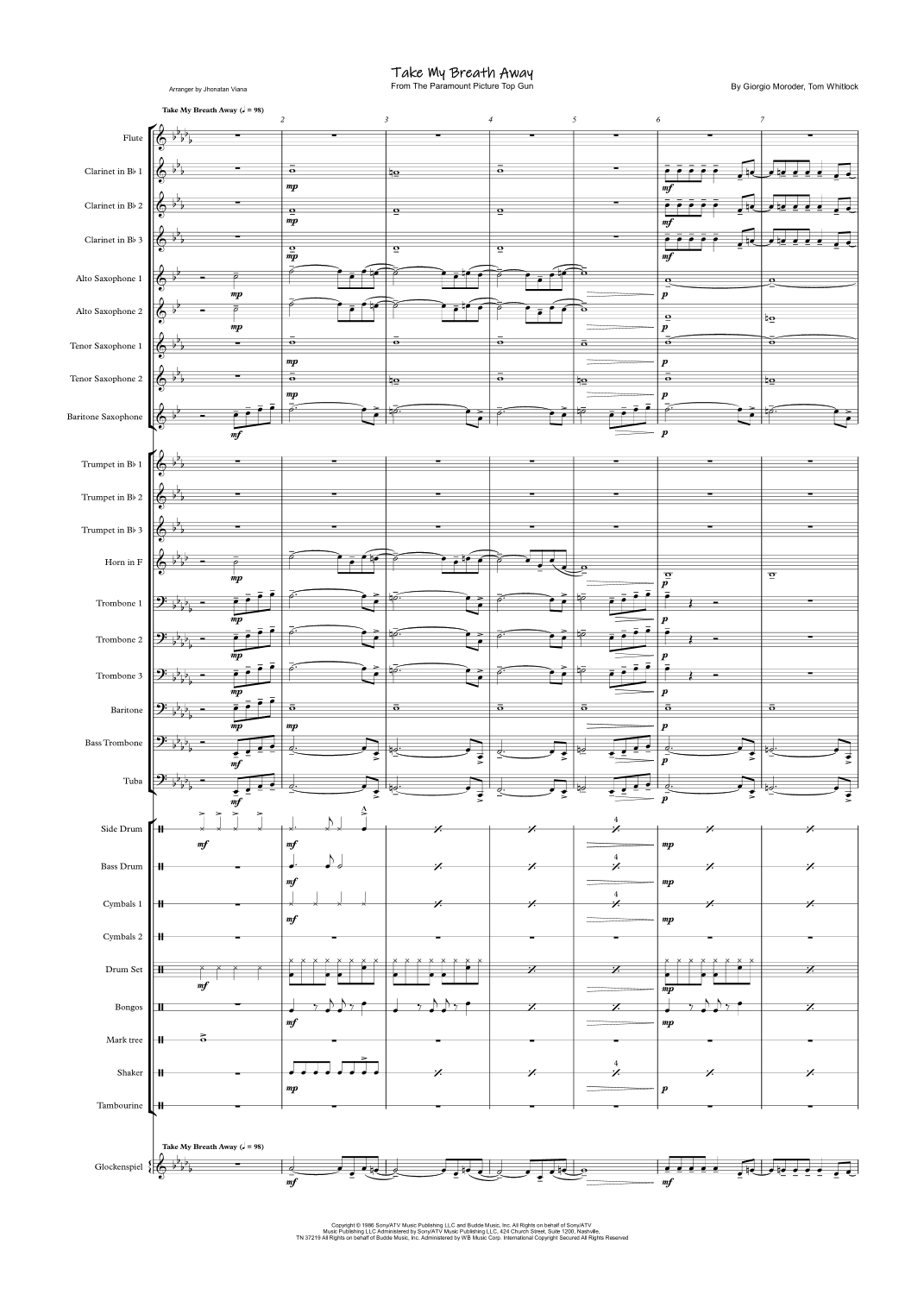 Take My Breath Away (love Theme) (arr. Jhonatan Lucio Viana)