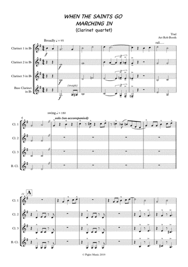 When The Saints Go Marching In (Clarinet quartet) (arr. Booth)