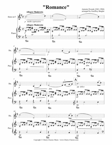 Romance for Horn & Piano (arr. Bergler, Geoffrey)