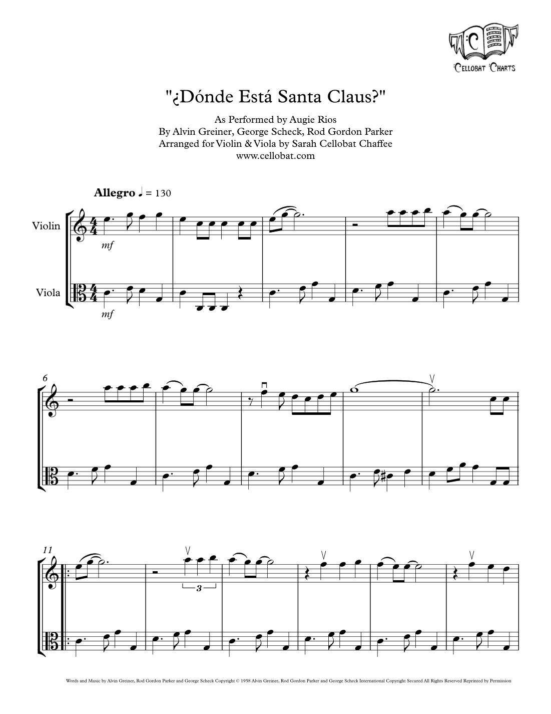 Donde Esta Santa Claus (arr. Sarah Cellobat Chaffee)