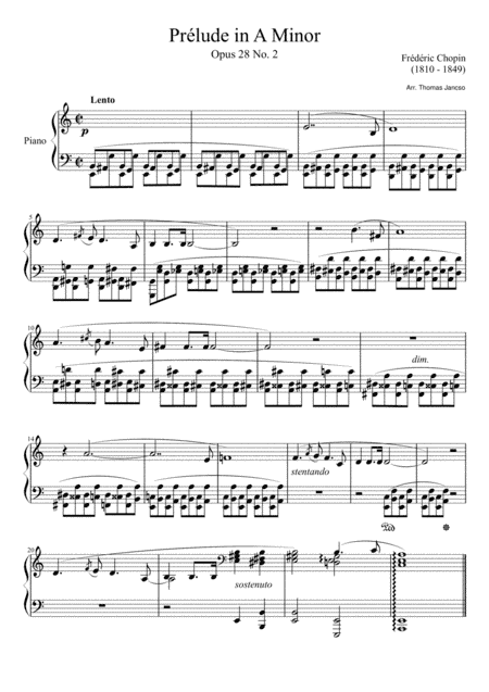 Chopin Prélude No. 2 (arr. Thomas Jancso)