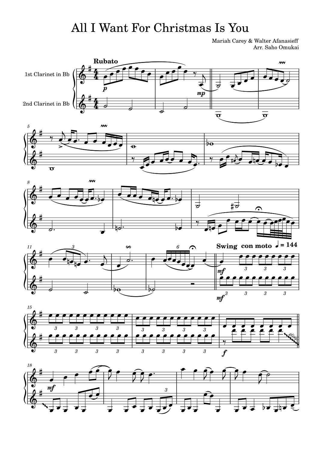 All I Want For Christmas Is You (arr. Saho Omukai)
