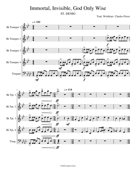 Immortal, Invisible, God Only Wise (arr. Charles Priest)