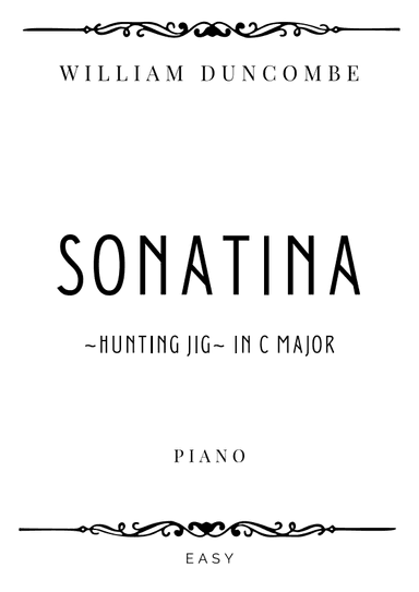 Duncombe - Sonatina in C Major (Hunting Jig) - Easy (arr. Piacere Music Sheets)