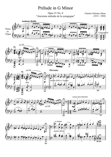 Prelude Opus 31 No. 6 in G Minor (arr. Zachary Corbett)