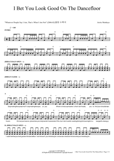 I Bet You Look Good On The Dancefloor (arr. COPYDRUM)