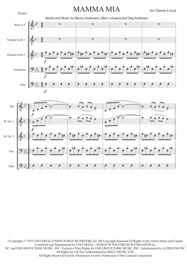 Mamma Mia (arr. Darren Lloyd)