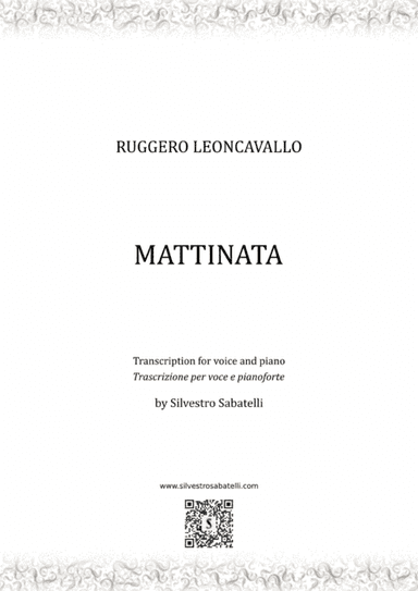 Mattinata - Ruggero Leoncavallo (arr. Silvestro Sabatelli)