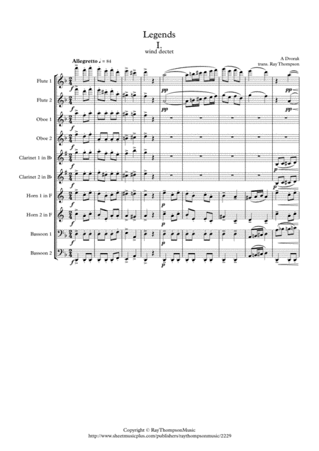 Dvorak: Legends Op.59 Mvt.1 in D minor - wind dectet (arr. Ray Thompson)