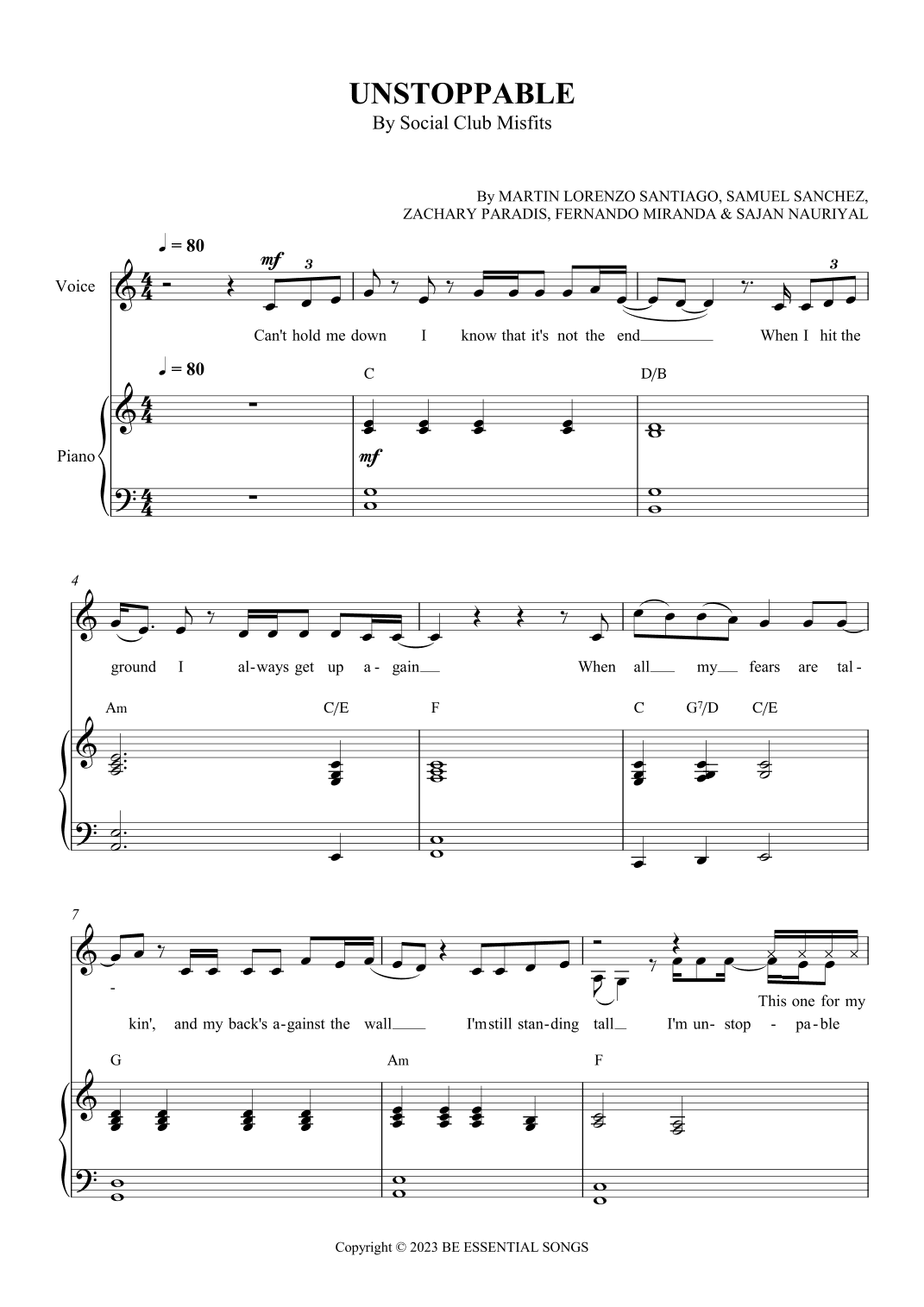 Unstoppable (arr. SCMusic)