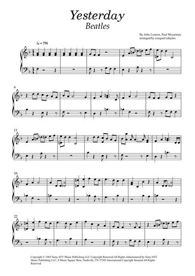Yesterday (arr. BY EZEQUIEL EDIÇÕES)