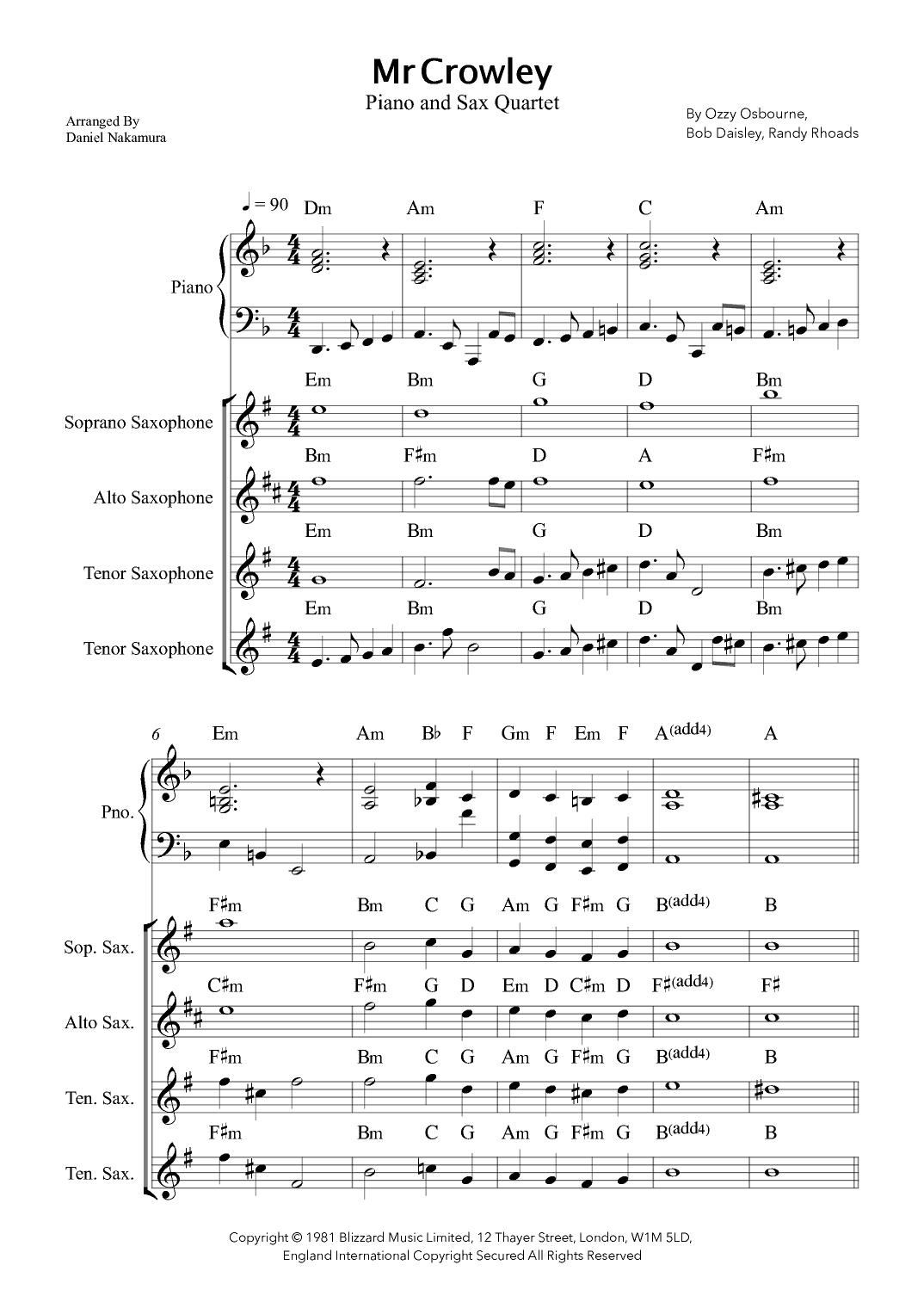 Mr. Crowley (arr. Daniel Nakamura)
