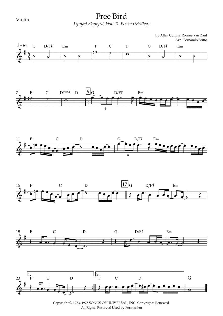 Free Bird (arr. Fernando Britto)