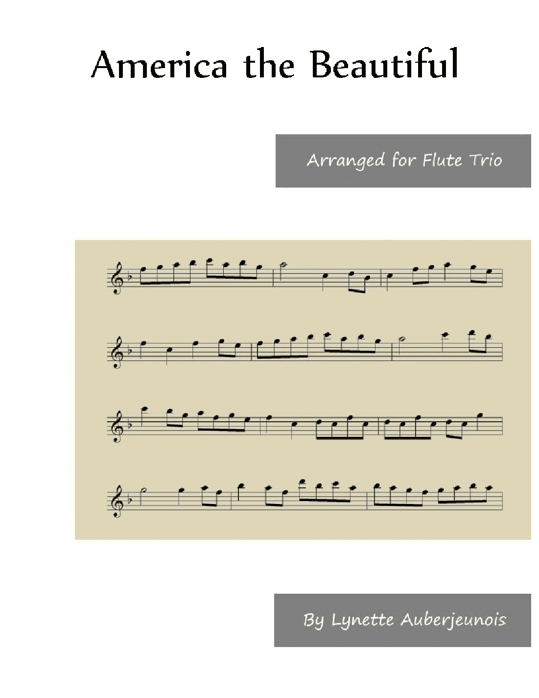 America the Beautiful - Flute Trio (arr. Lynette Auberjeunois)