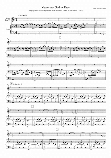 Nearer my God to Thee (piano & flute) - EASY (arr. David Kocijan & Davor Simunic)