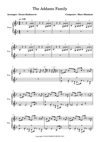 The Addams Family - Score (arr. Zoran Radanovic)