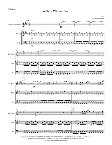 With Or Without You (arr. Fernando Britto)