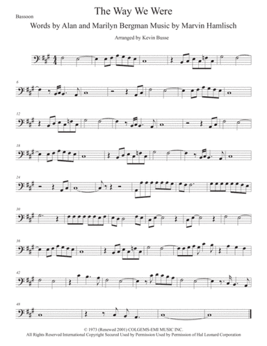 The Way We Were (arr. Kevin Busse)