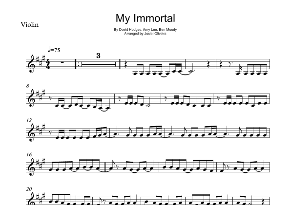 My Immortal (arr. Josiel Oliveira)